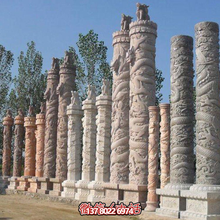 大理石石雕户外故宫大型文化柱雕塑