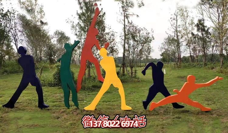 不锈钢抽象跨栏人物广场公园景观小品雕塑