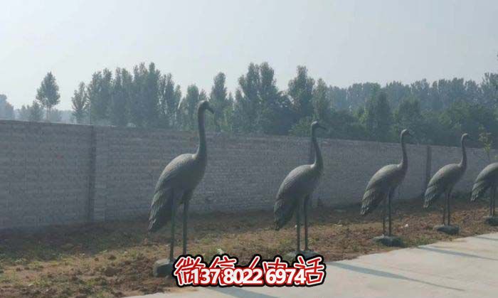 仙鹤雕塑-不锈钢仿铜户外街道景观装饰品仙鹤雕塑