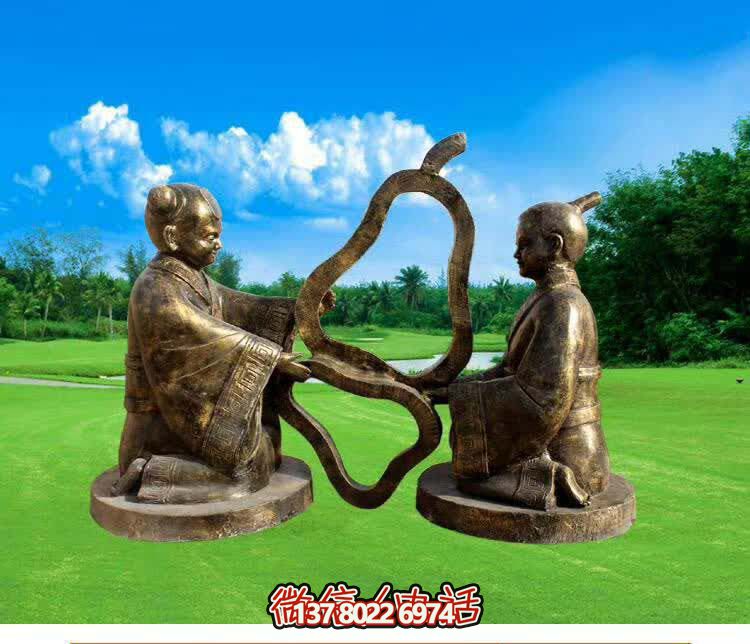 古代孔融让梨人物铜雕梨雕塑