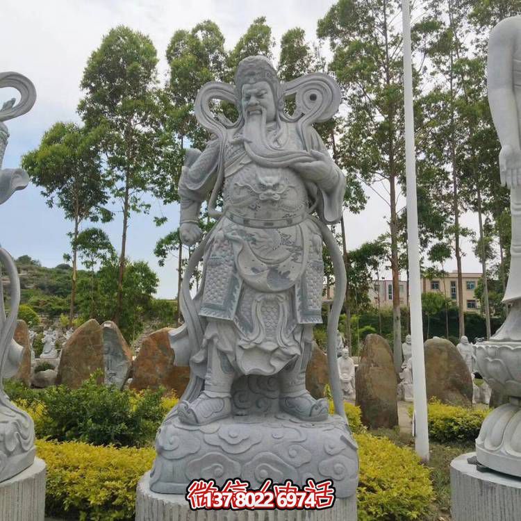 天然大理石浮雕四大天王佛像寺院摆件