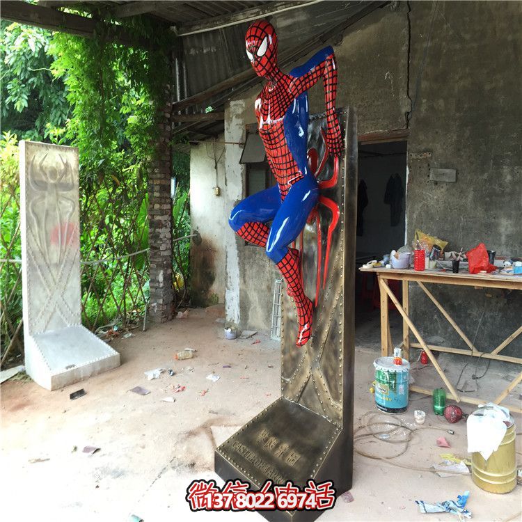 电影动漫人物商场电影院蜘蛛侠雕塑