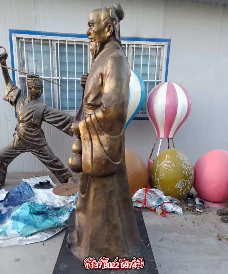 户外古代人物名医铜雕华佗雕塑