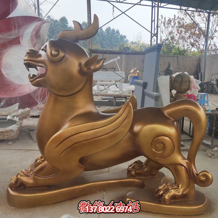 户外庭院铜雕麒麟雕塑