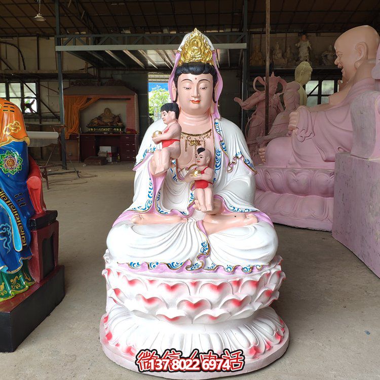 寺庙大型玻璃钢彩绘佛像雕塑