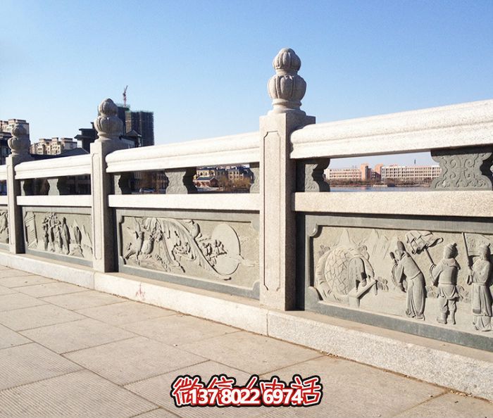 公园湖景浮雕人物花岗岩栏杆