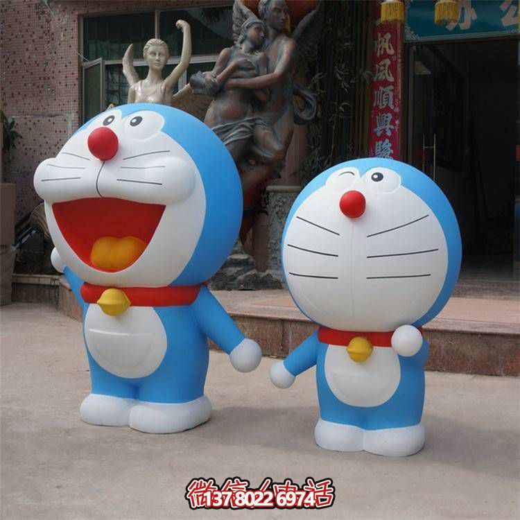 商场幼儿园卡通玻璃钢卡通哆啦A梦雕塑