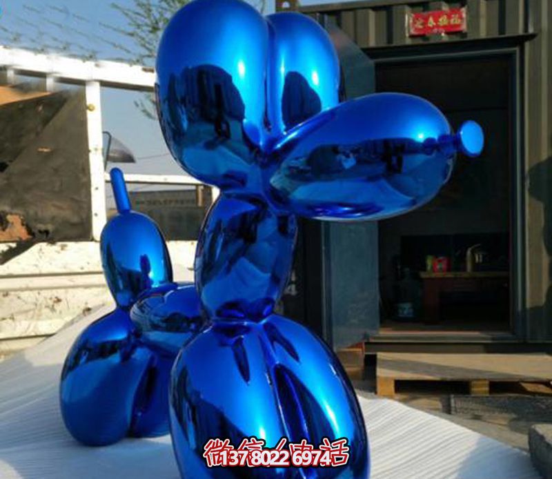 广场大型气球玻璃钢蓝色狗雕塑