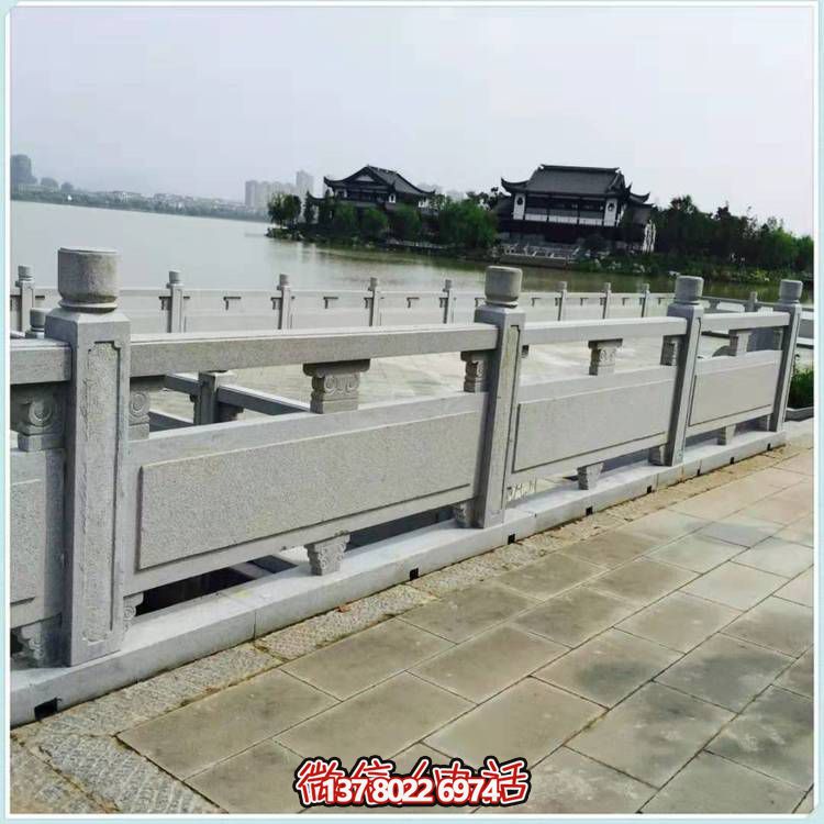 景区湖边装饰花岗岩雕刻防护栏板雕塑