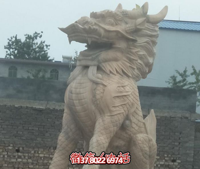 大理石石雕神兽庭院别墅麒麟雕塑