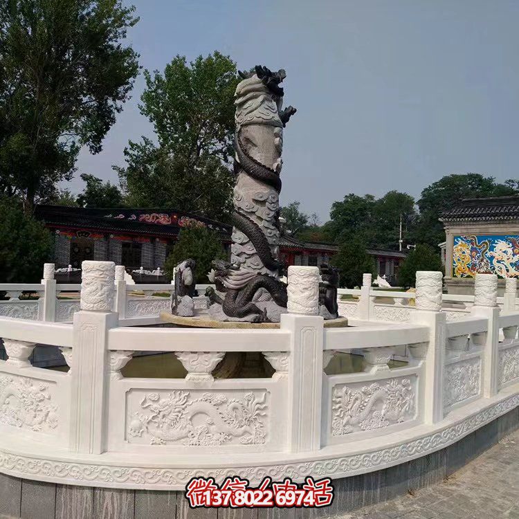 河道花岗岩栏杆石拱桥围栏雕塑