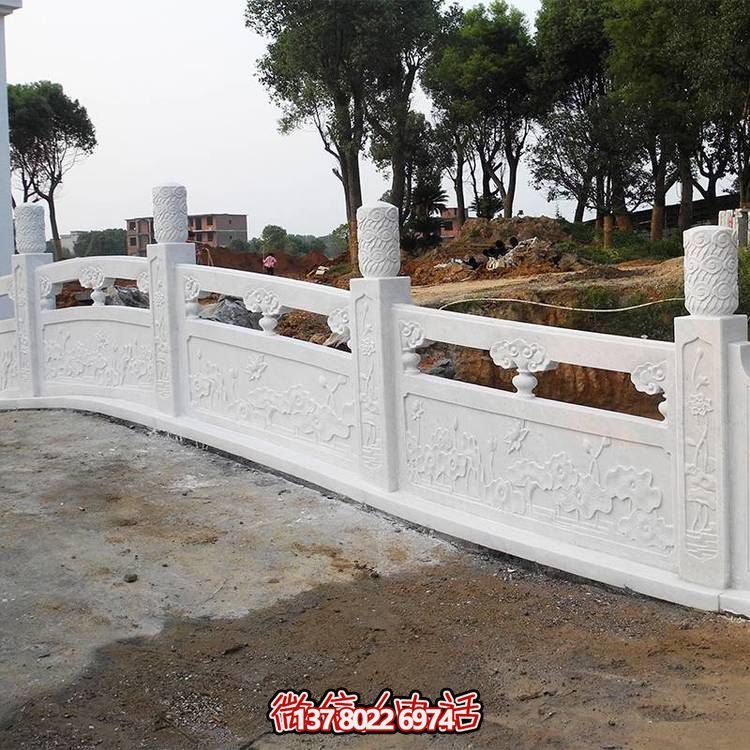 墓地大理石青石雕刻石栏杆雕塑