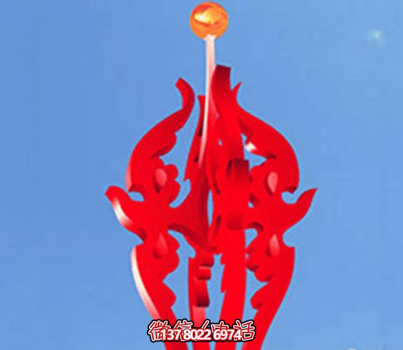 观光景区图腾不锈钢火苗雕塑