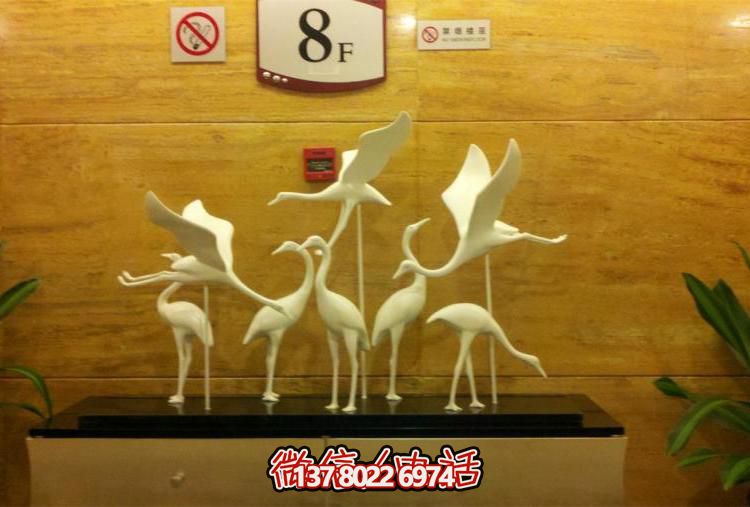 室内创意玻璃钢抽象动物景观天鹅雕塑