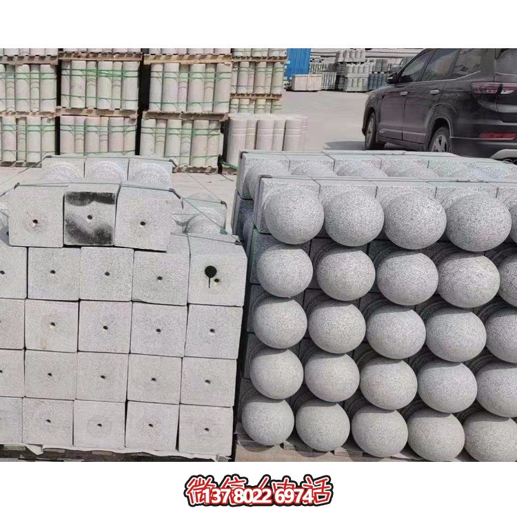 天然花岗岩雕刻挡车石球学校广场门口摆件