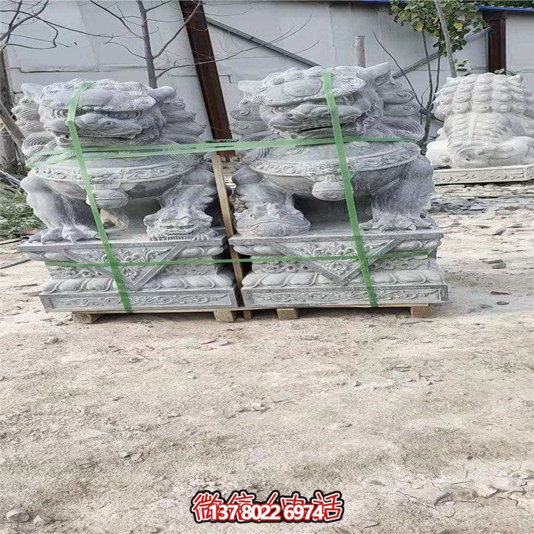石狮子青石一对