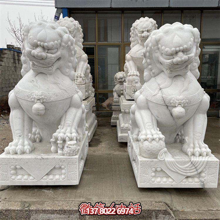 酒店会所门口镇宅招财大型狮子雕塑