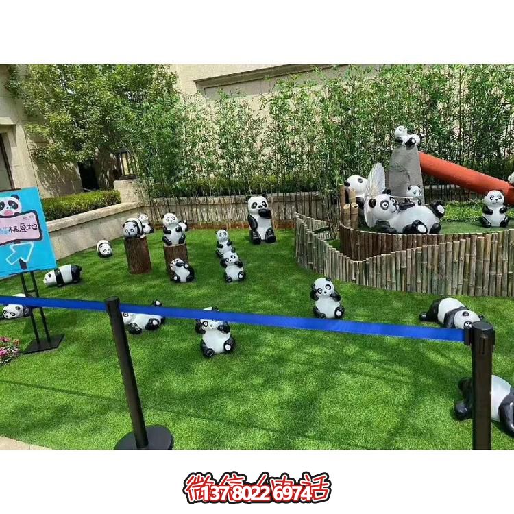 熊猫主题乐园玻璃钢卡通国宝熊猫雕塑
