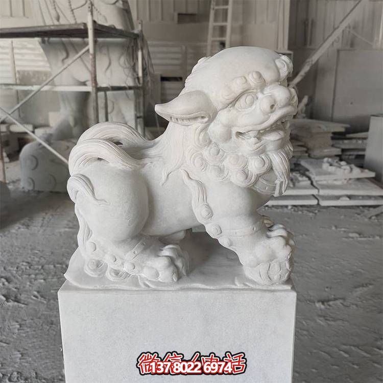 汉白玉石雕庭院工厂石狮子雕塑