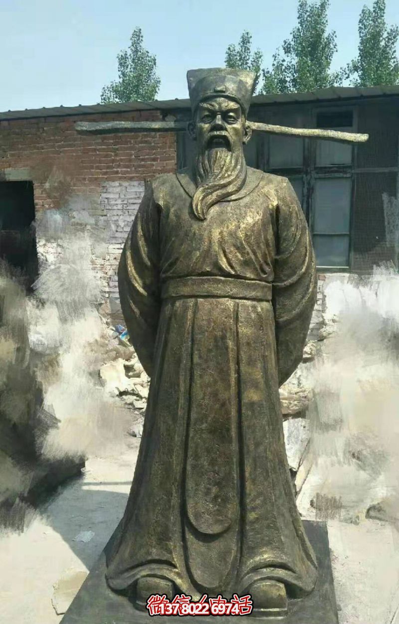 玻璃钢古代历史名人铸铜法制廉政包拯雕塑