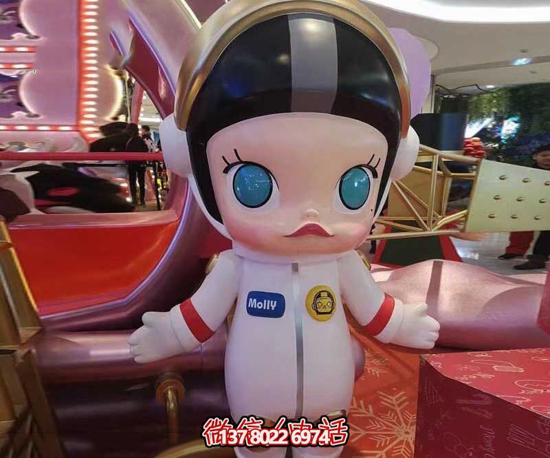 玻璃钢彩绘创意太空人卡通雕塑