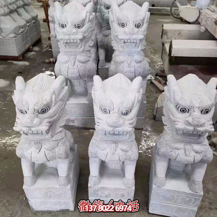 景区装饰庭院青石石狮子雕塑摆件