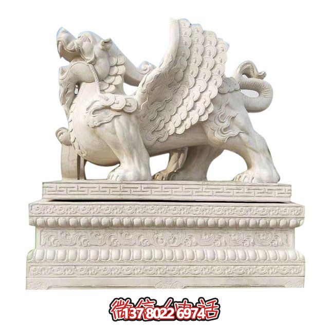 汉白玉优质石材浮雕飞天貔貅瑞兽公司门口招财摆件