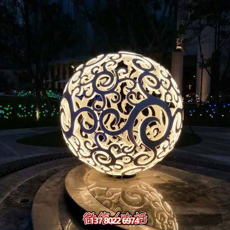 不锈钢户外园林景观照明镂空球