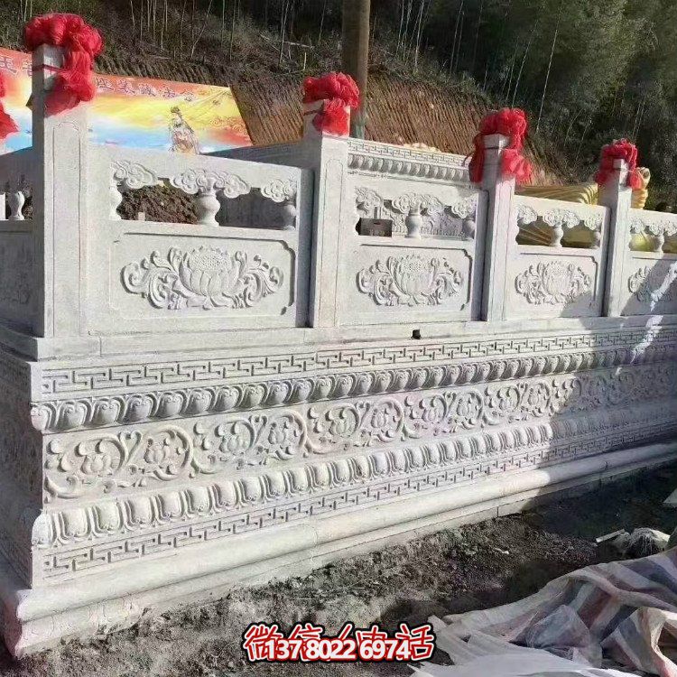 汉白玉石雕栏杆须弥座