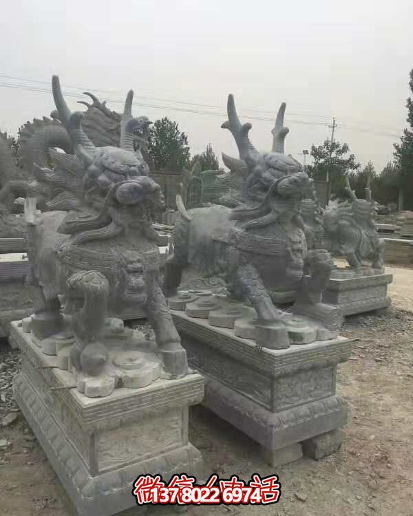 陵园大型大理石石雕麒麟雕塑