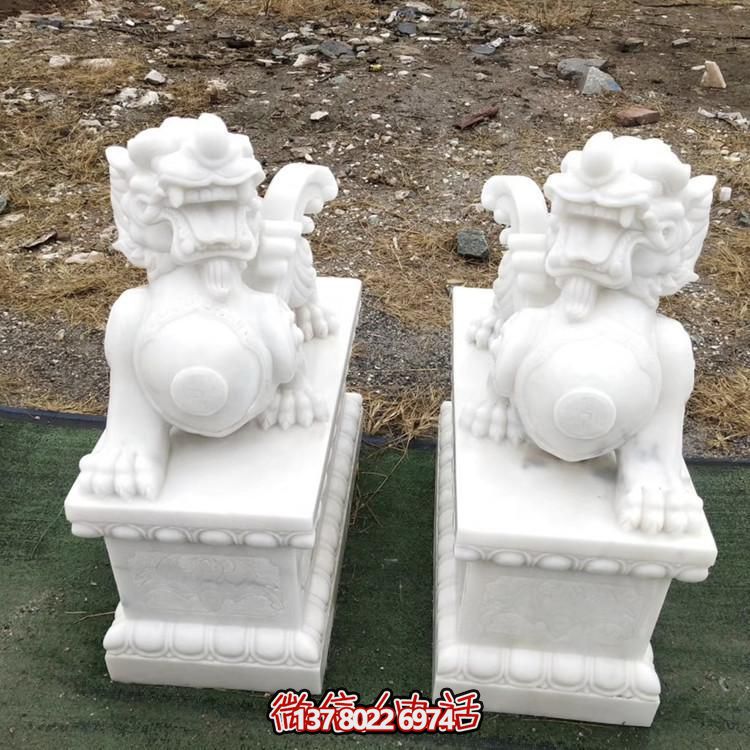 大理石石雕庭院门口貔貅雕塑