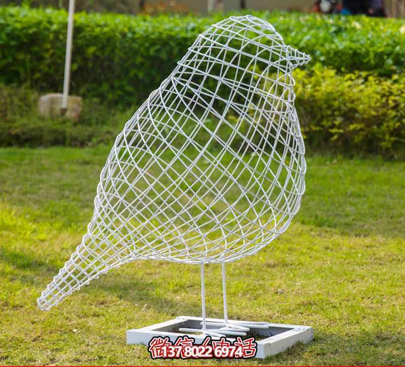 公园不锈钢镂空创意户外大型小鸟雕塑