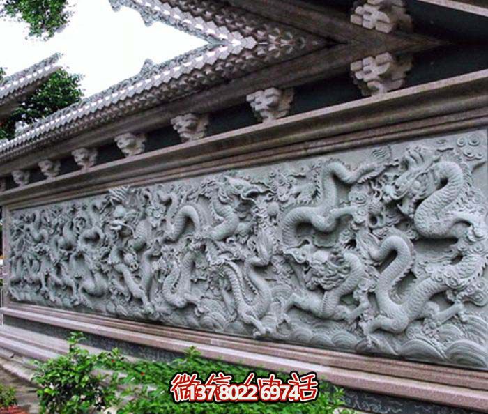 园林景观龙石浮雕影壁