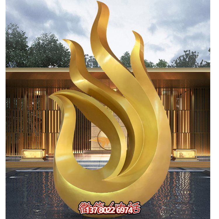 酒店会所大型抽象凤凰雕塑