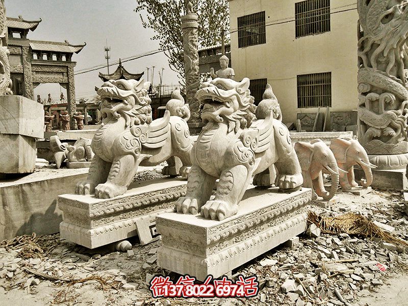公园大理石石雕辟邪貔貅雕塑
