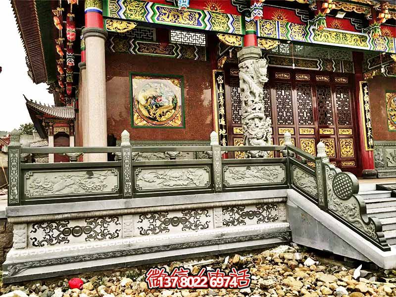 寺院大殿台阶青石古建筑雕刻防护栏杆