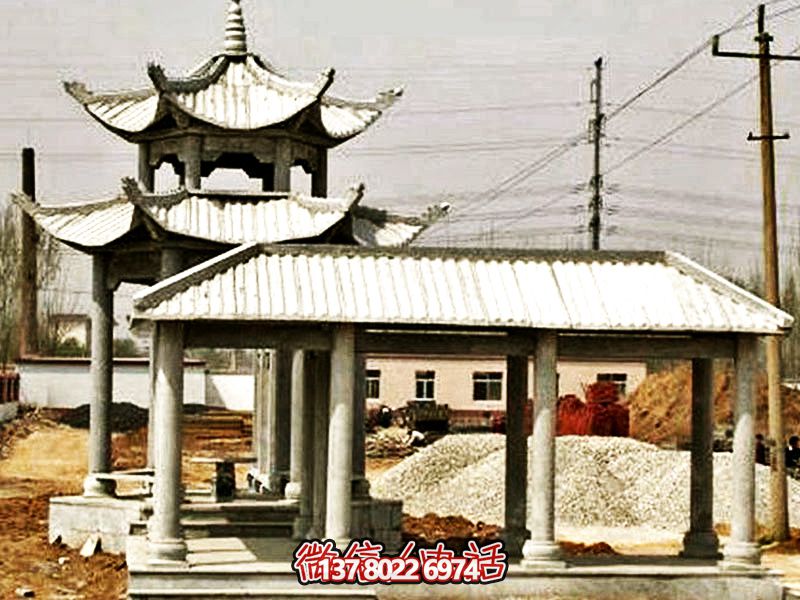 景区简易长廊仿古建凉亭休闲座椅雕塑