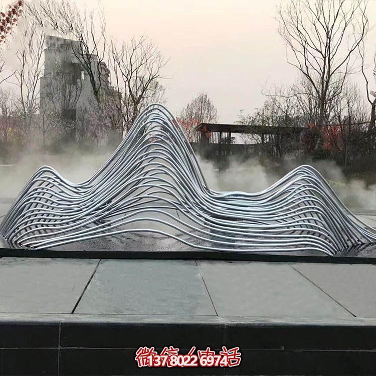 广场水景不锈钢镂空雕塑假山