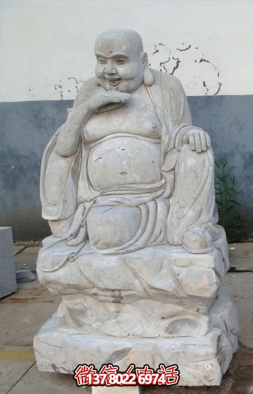 大肚笑佛菩萨大理石石雕弥勒佛雕塑