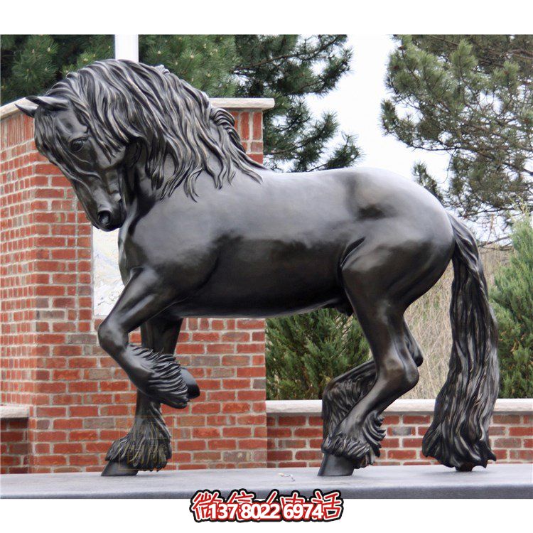 广场大型玻璃钢仿铜马雕塑