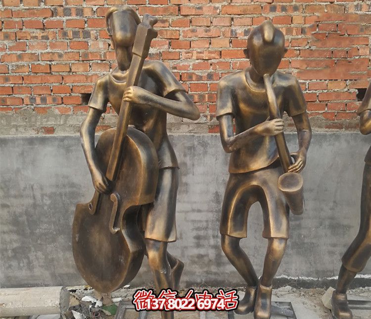 抽象吹萨克斯人物铜雕吹奏雕塑