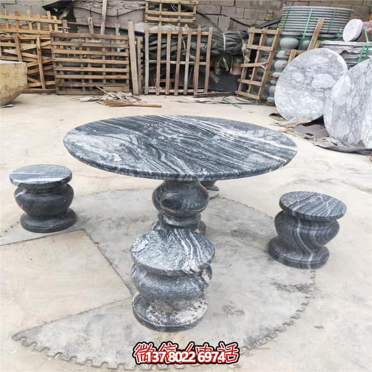 花岗岩别墅院子家用石雕休闲圆桌圆凳