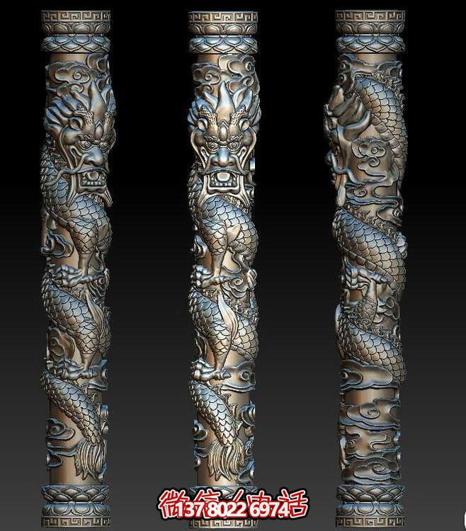 铜雕庭院室内创意龙柱雕塑