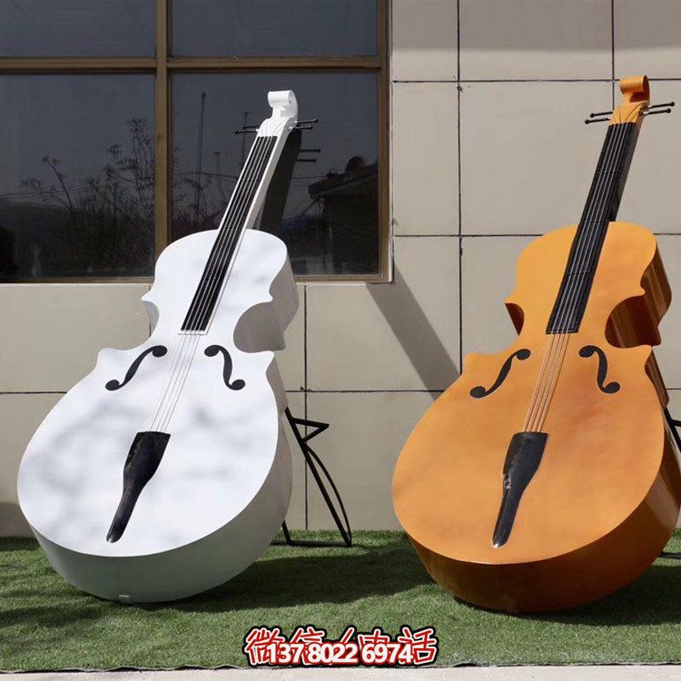 商业街玻璃钢仿真大提琴乐器雕塑