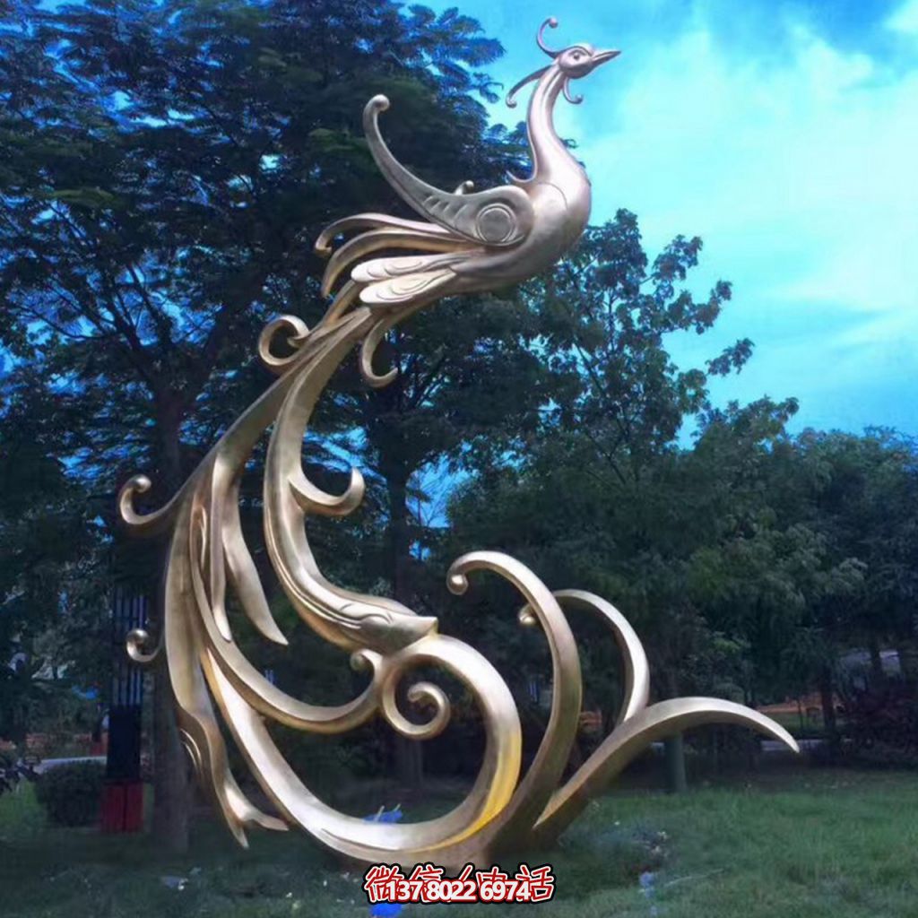 不锈钢凤凰雕塑--城市雕塑中的美好寓意