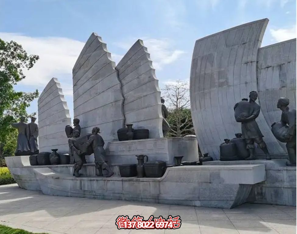 石材景观雕塑--商船贸易