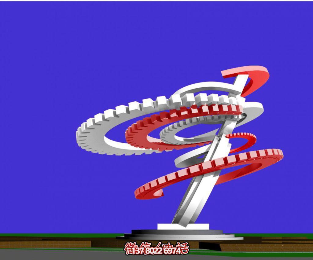 工业发展蒸蒸日上的大型不锈钢雕塑