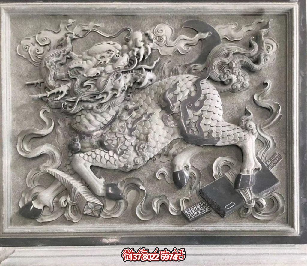 青石麒麟献瑞：祥瑞满庭，福佑千秋