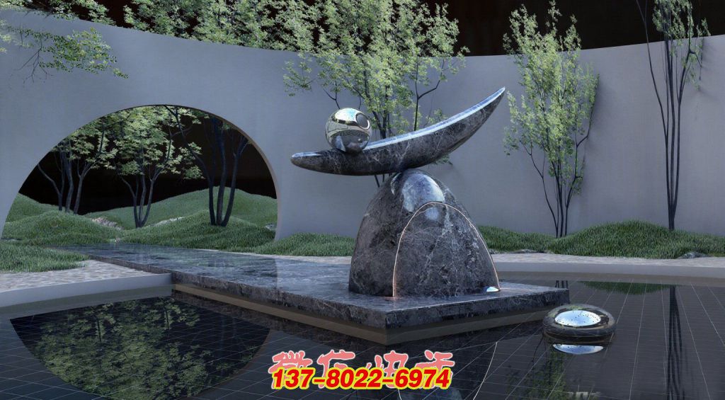 石与钢的协奏 —— 平衡之境景观雕塑