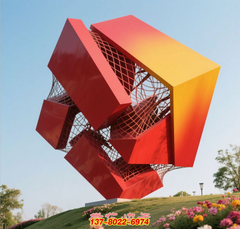律动空间 —— 不锈钢红韵户外景观雕塑